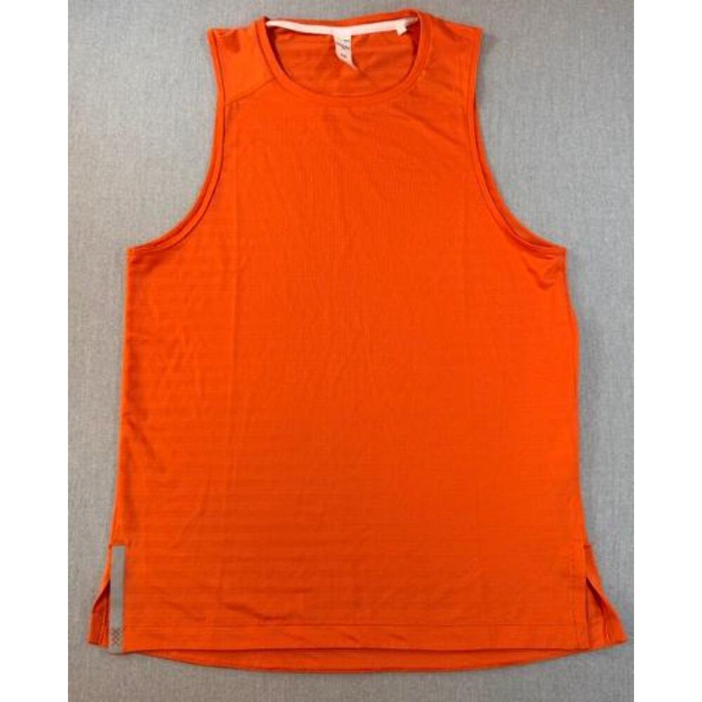 RHONE Swift Tank Shirt Orange Sleeveless Performance Training Men's Size S